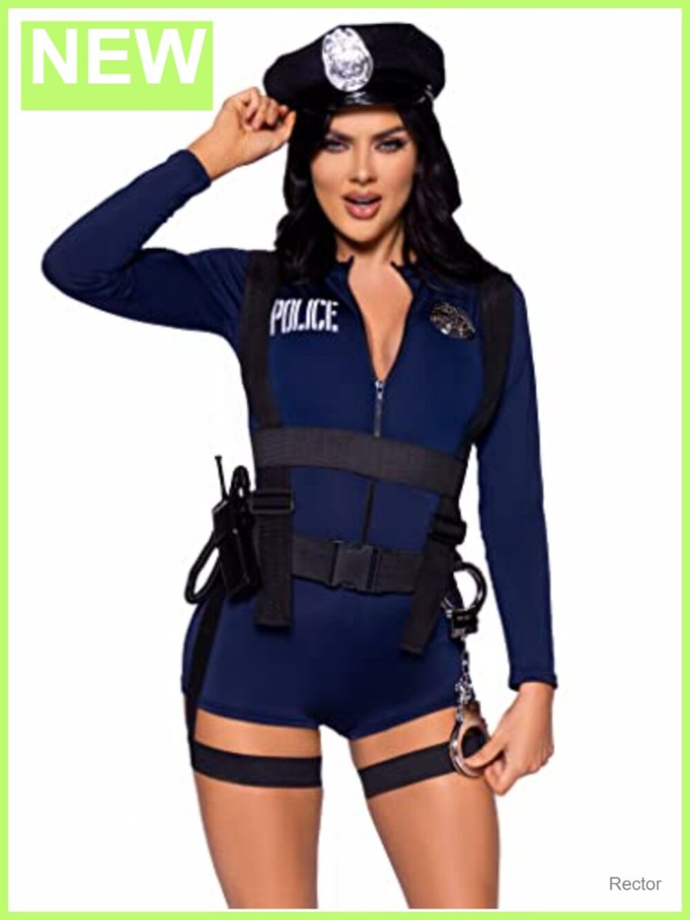 Leg Avenue 6 Pc Handcuff Hottie Cop Costume Romper Harness Adult